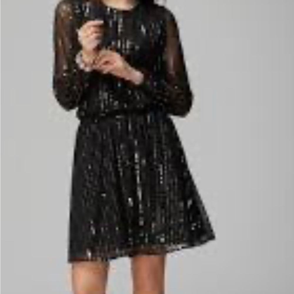 White House Black Market Black Sequin Dress - NWT size L